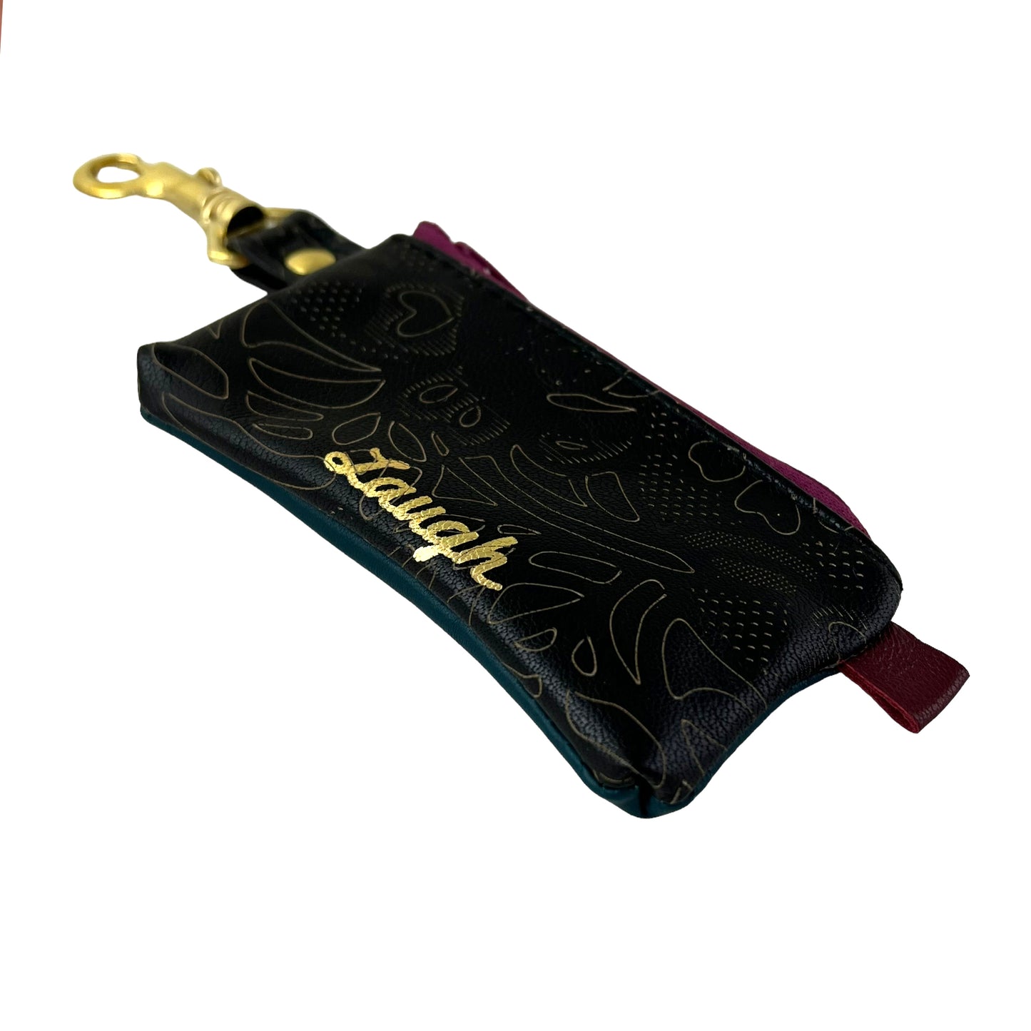LAUGH Teal Magenta - Positive Change Hook Zipper Purse Edition #15/23