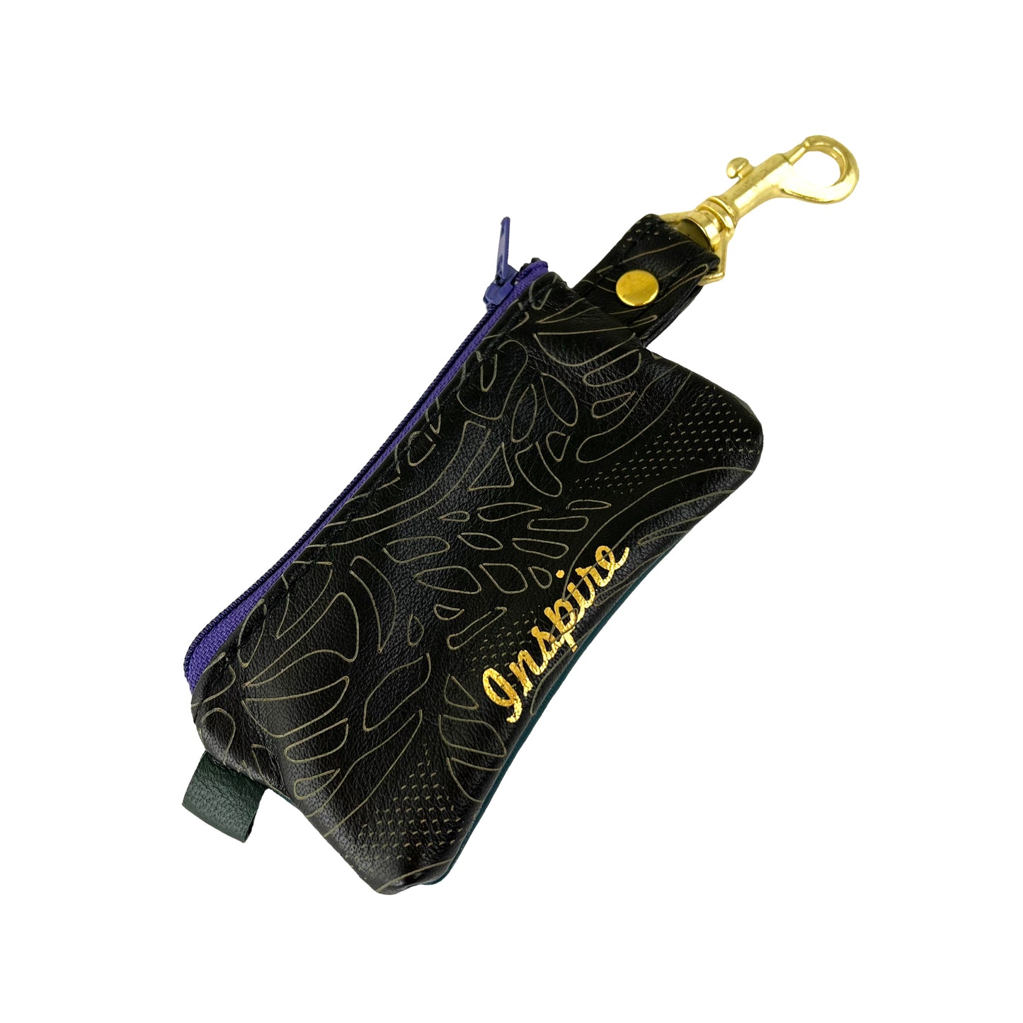 Positive Change Zipper Hook Purse INSPIRE teal
