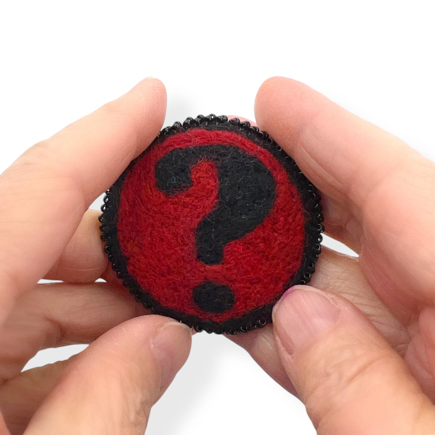 Red and Black Question Mark Brooch edition #2