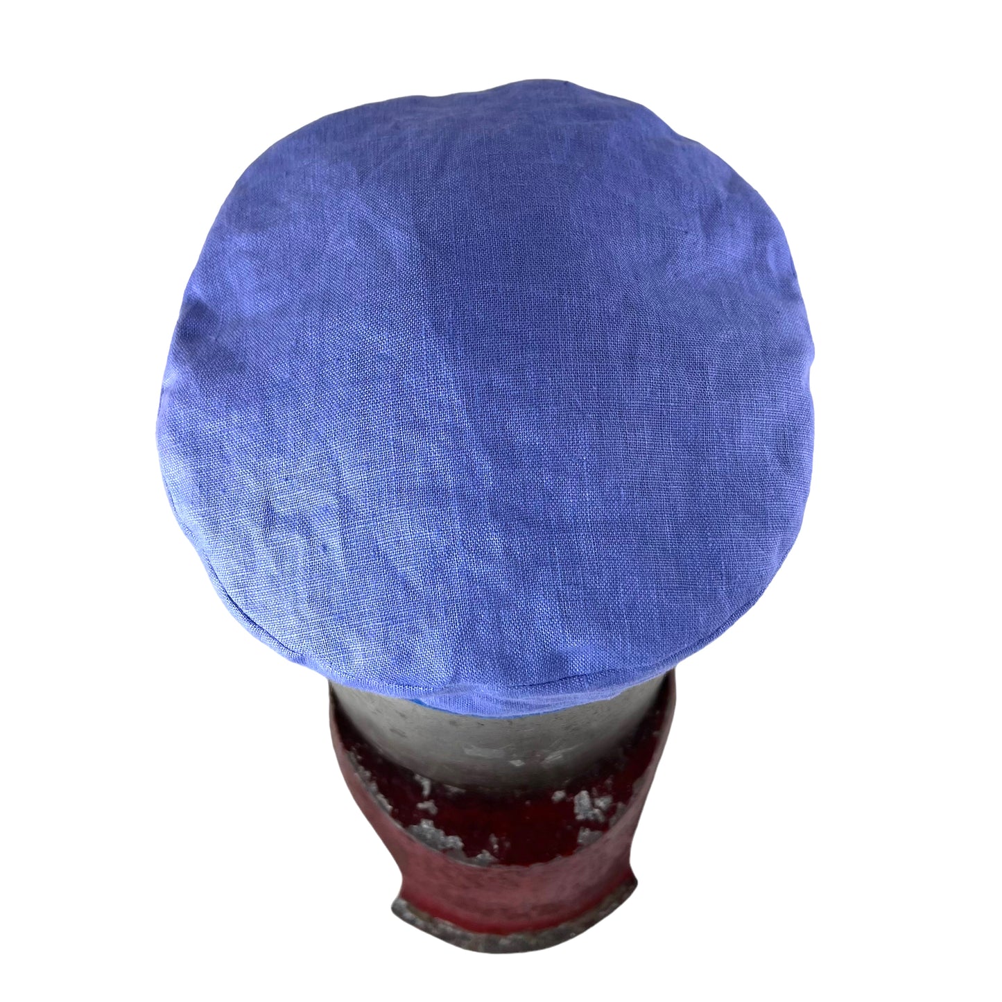 Periwinkle Blue and a Crimson Peak Robin Linen Cap Size Medium Small