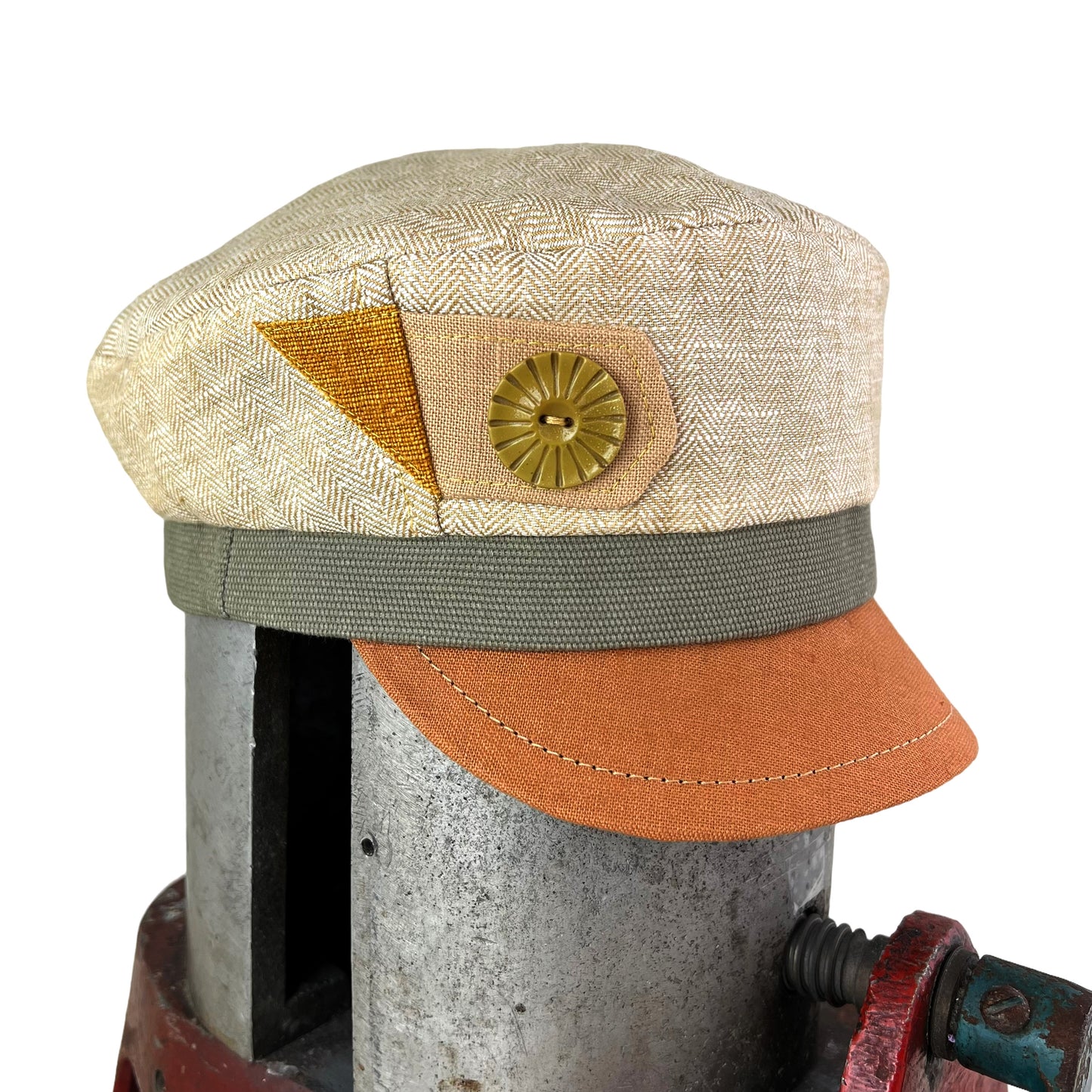 Robin Linen Cap Large Wheat Pumpkin Peak