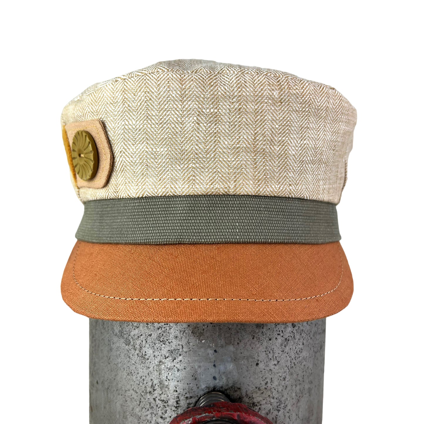 Robin Linen Cap Large Wheat Pumpkin Peak