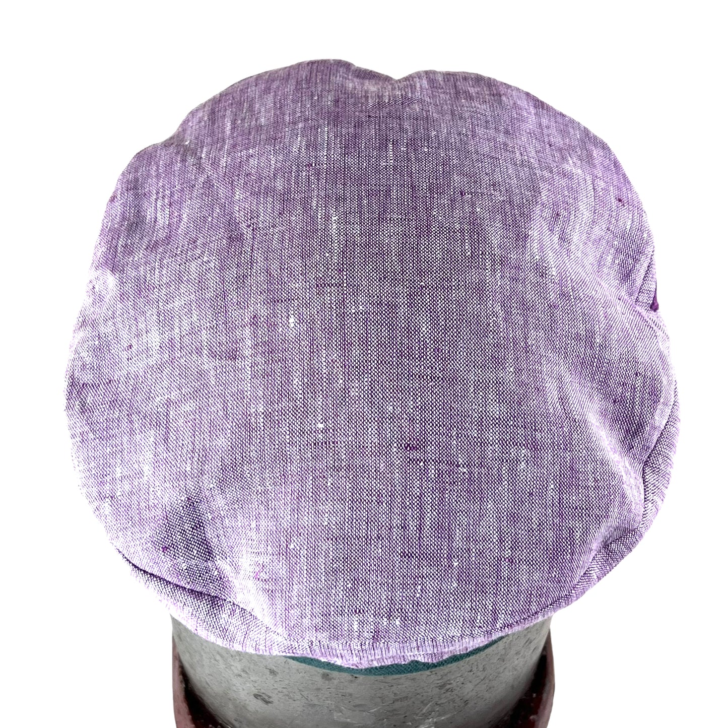 Lilac with Sage Green Band Burgundy Peak Robin Linen Cap Size Medium Small