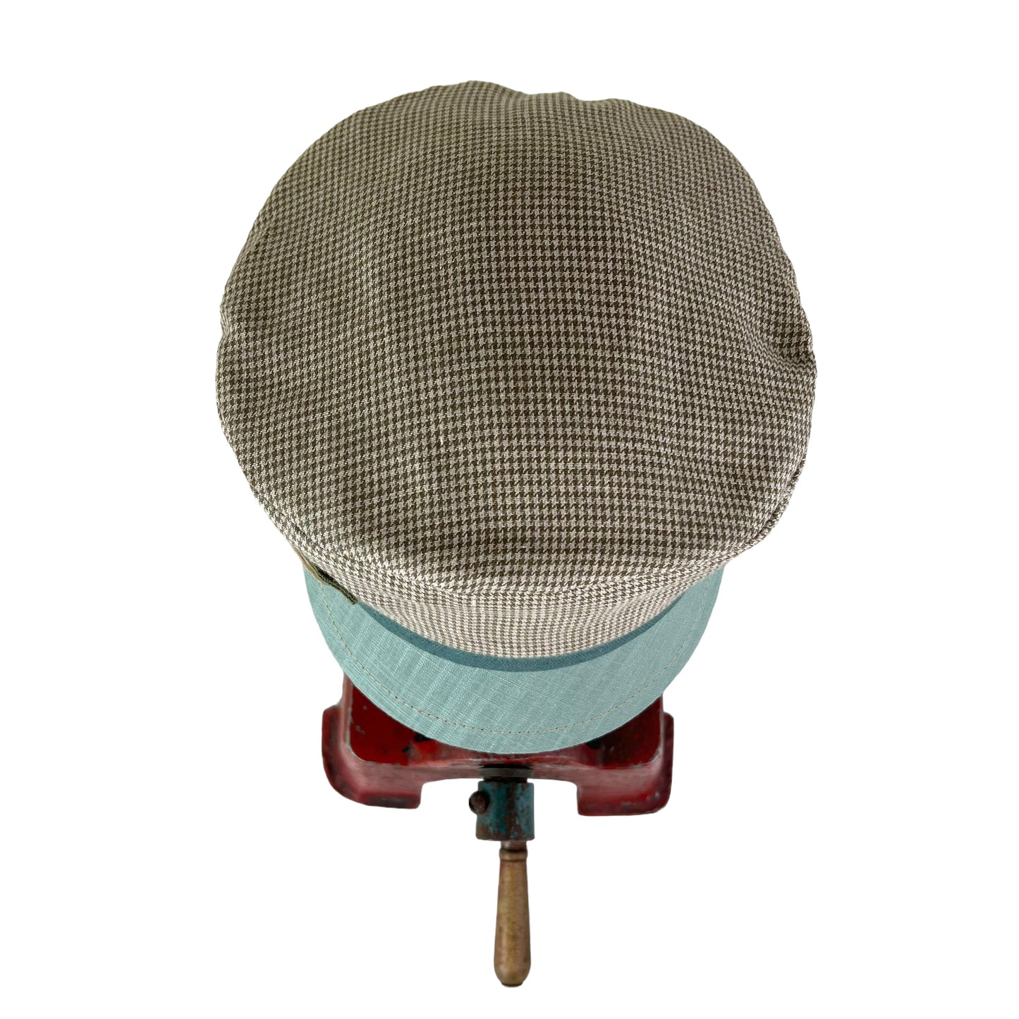 Brown Pastel Green Peak Robin Linen Cap Size Medium Large