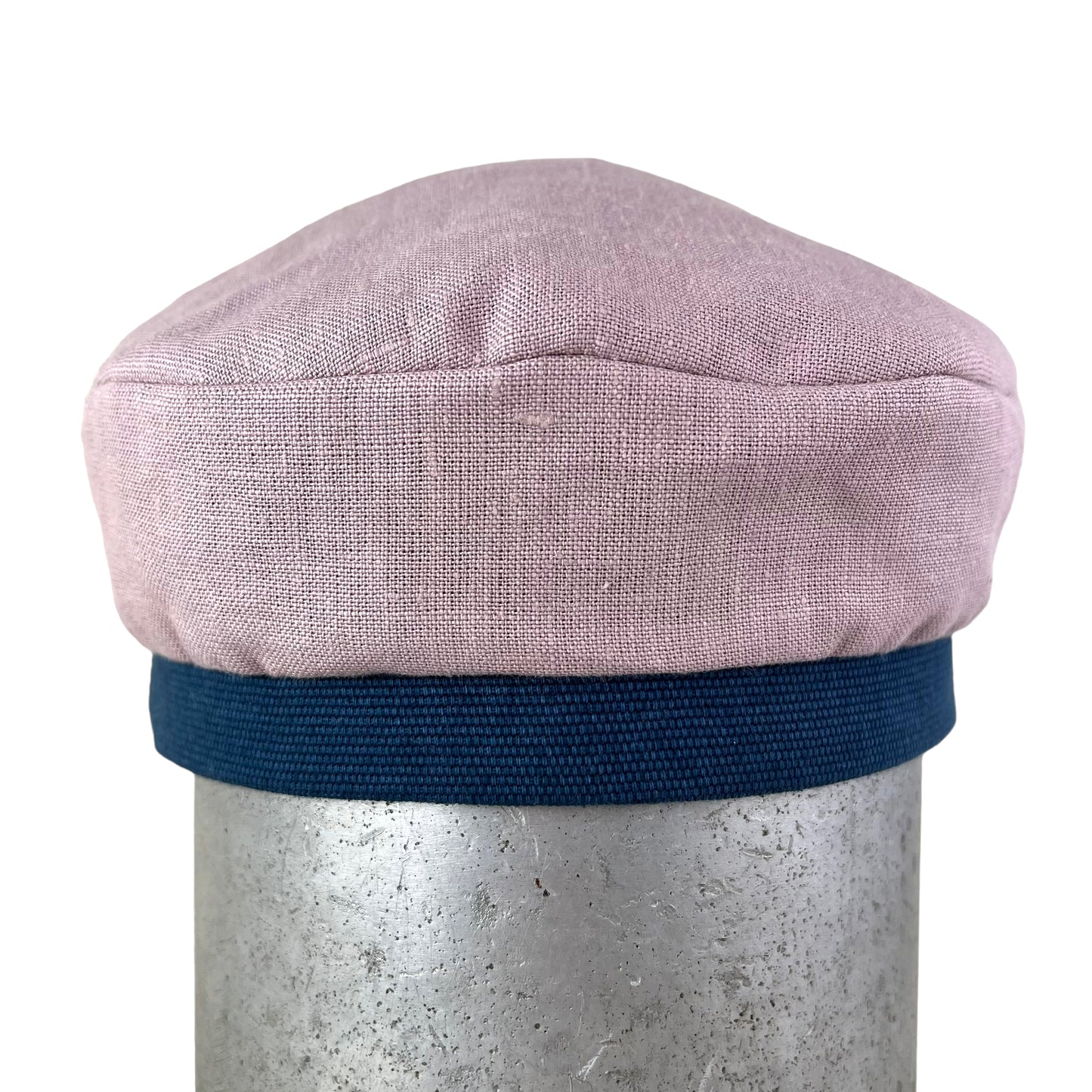 Dusty Pink Denim Peak Robin Linen Cap Size Medium