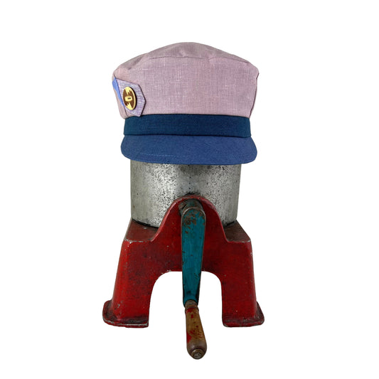 Dusty Pink Denim Peak Robin Linen Cap Size Medium