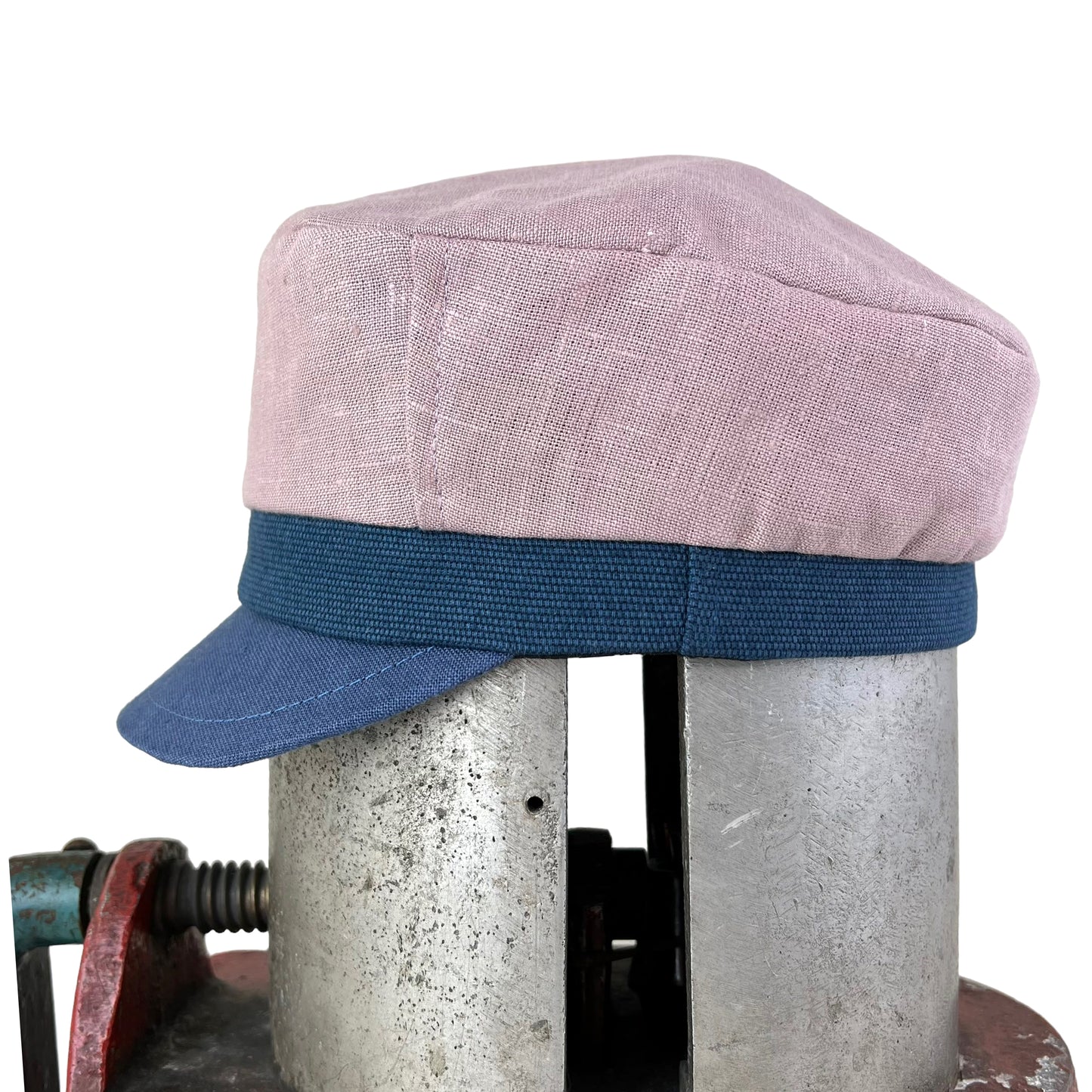 Dusty Pink Denim Peak Robin Linen Cap Size Medium