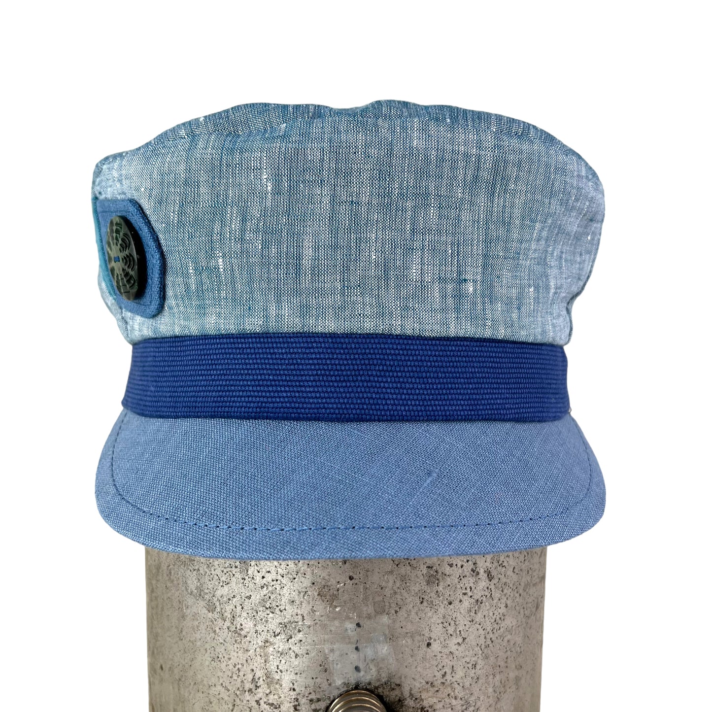 Blue Denim Peak Robin Linen Cap Size Medium
