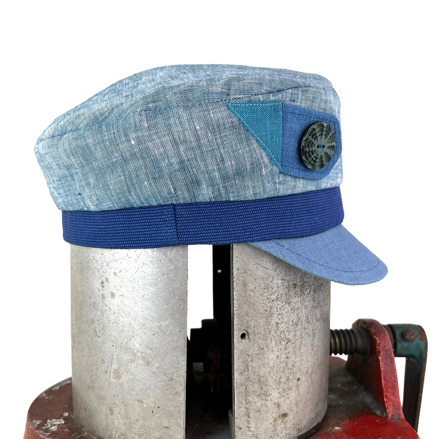 Blue Denim Peak Robin Linen Cap Size Medium