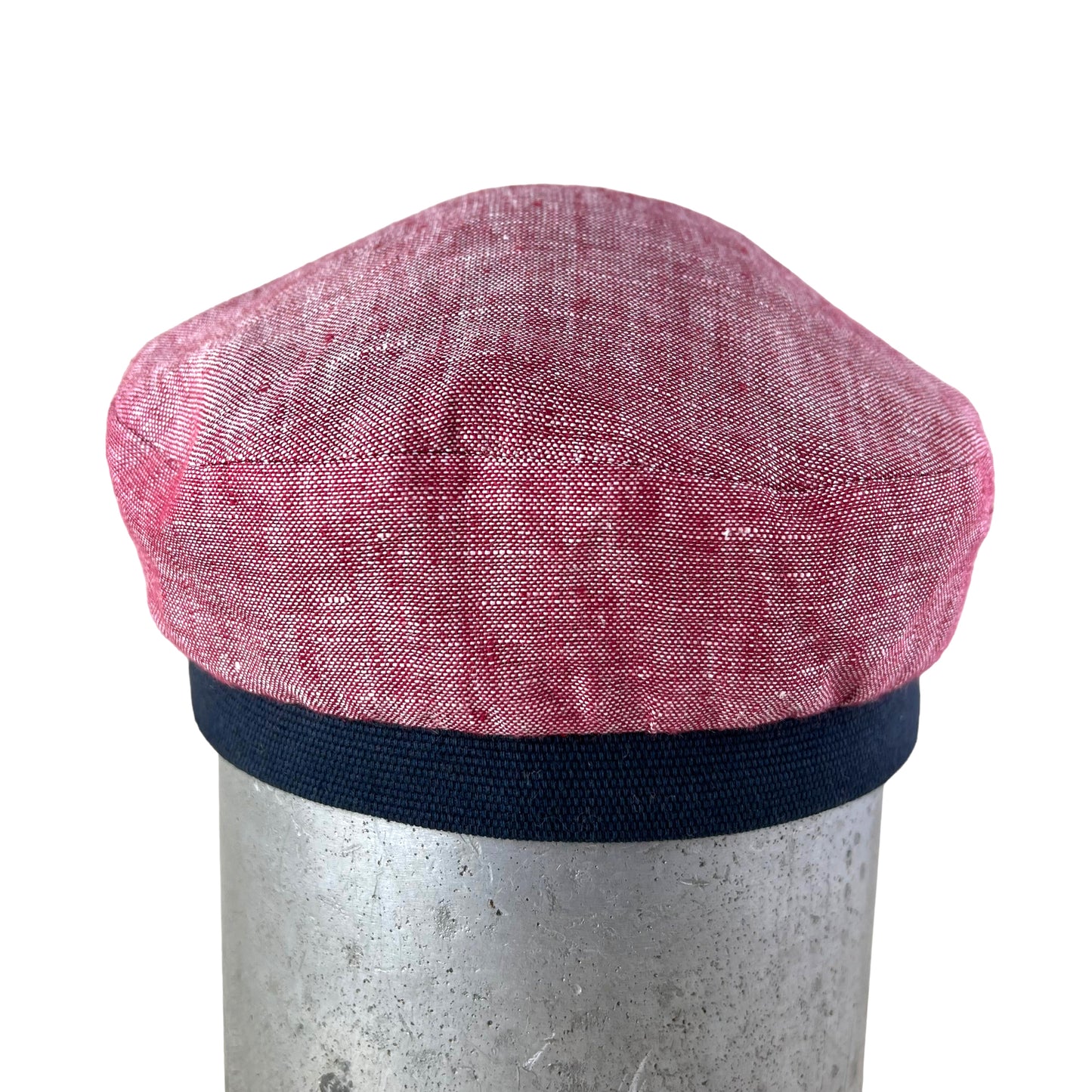 Red with a Dark Navy Band Red Peak Robin Linen Cap Size Medium
