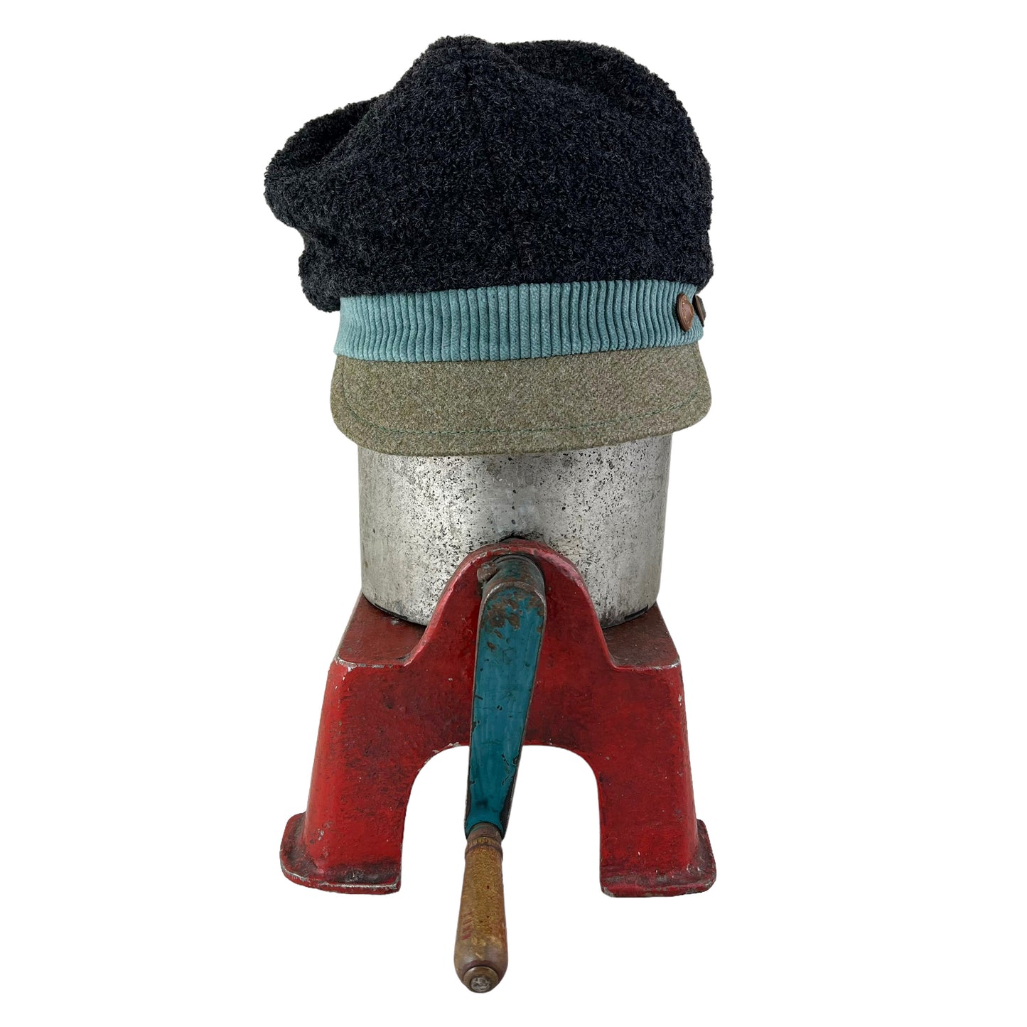 The Rowan Wool Bouclé Cap Large Sage Green Peak