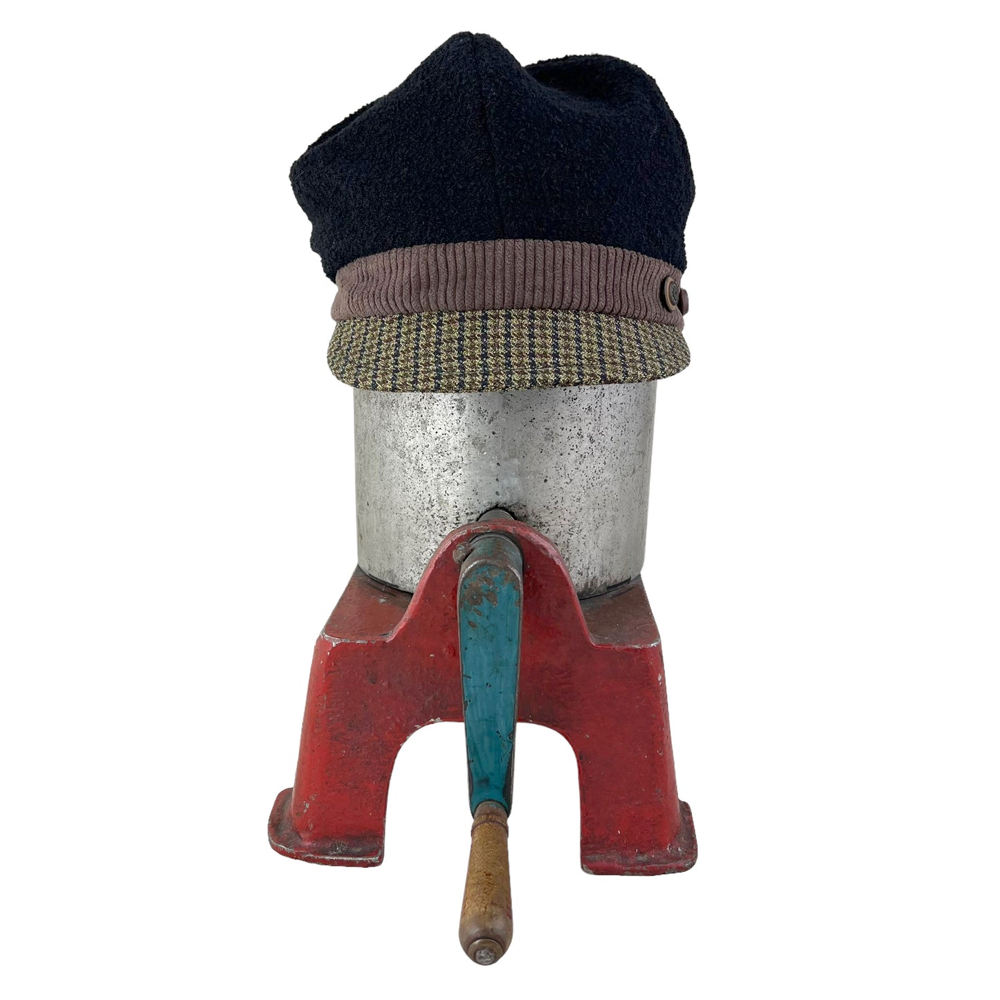 The Rowan Wool Bouclé Cap Medium Brown Band Plaid Peak