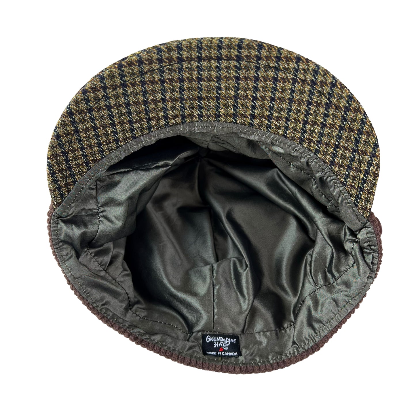 Black Brown Band Plaid Peak The Rowan Wool Cap Size Medium