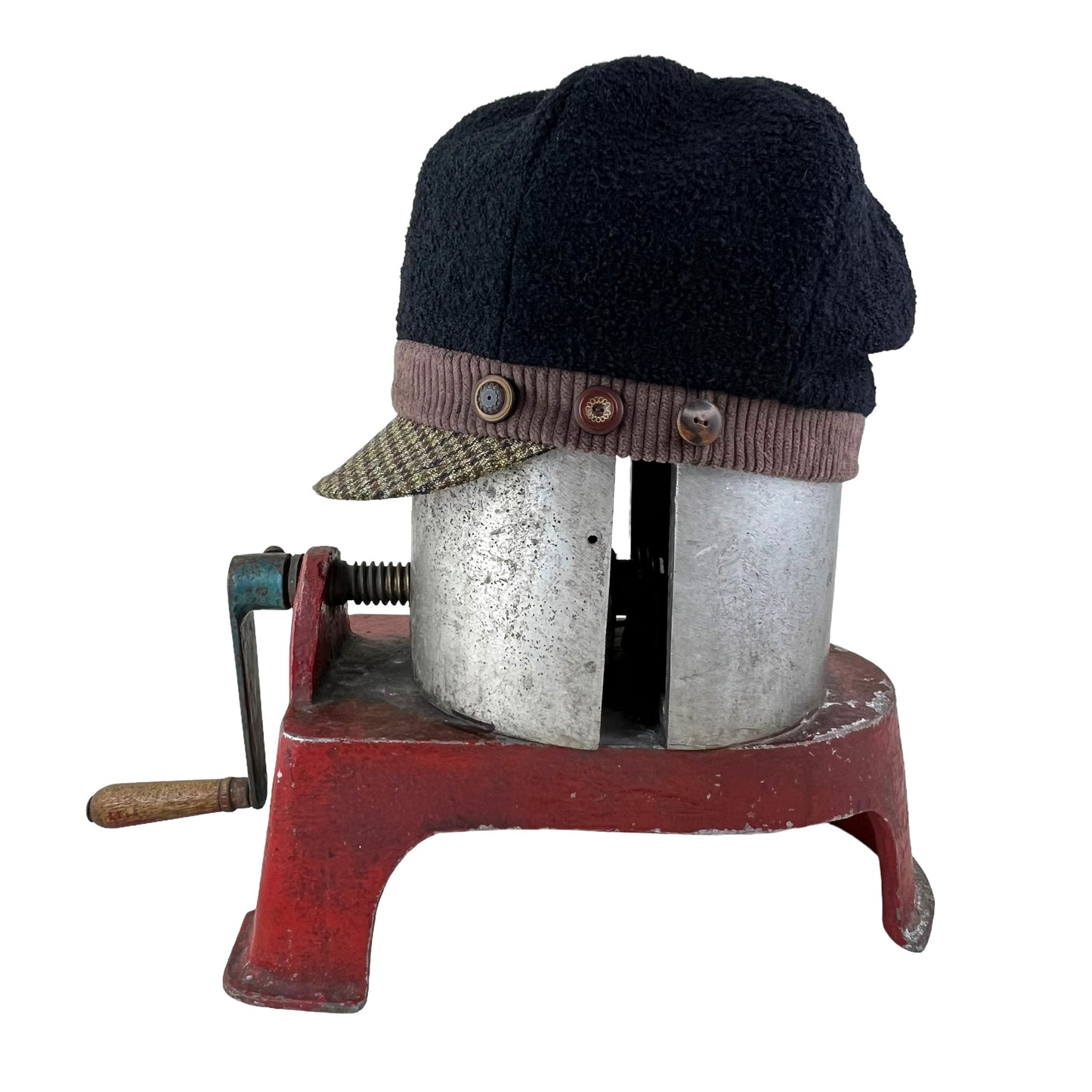 The Rowan Wool Bouclé Cap Medium Brown Band Plaid Peak