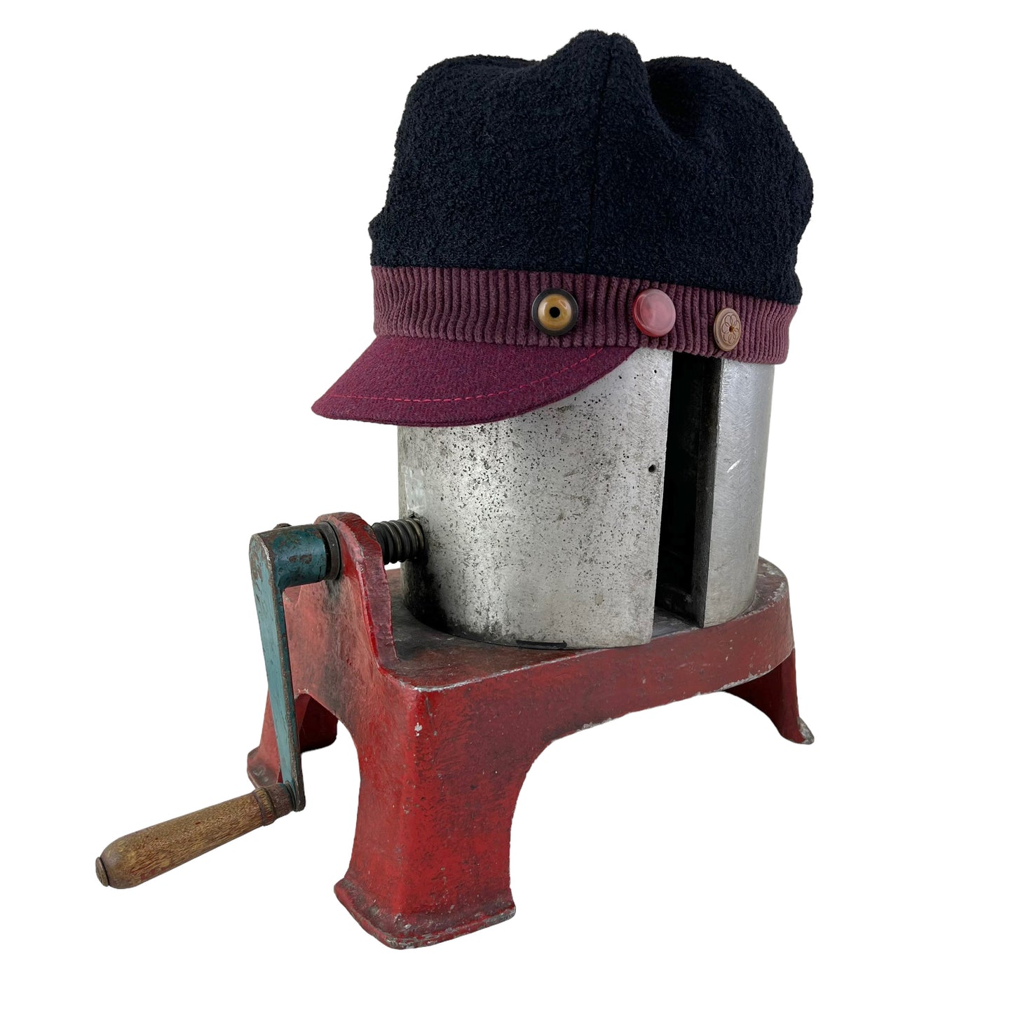 The Rowan Wool Bouclé Cap Medium Large Wine Peak Plum Band