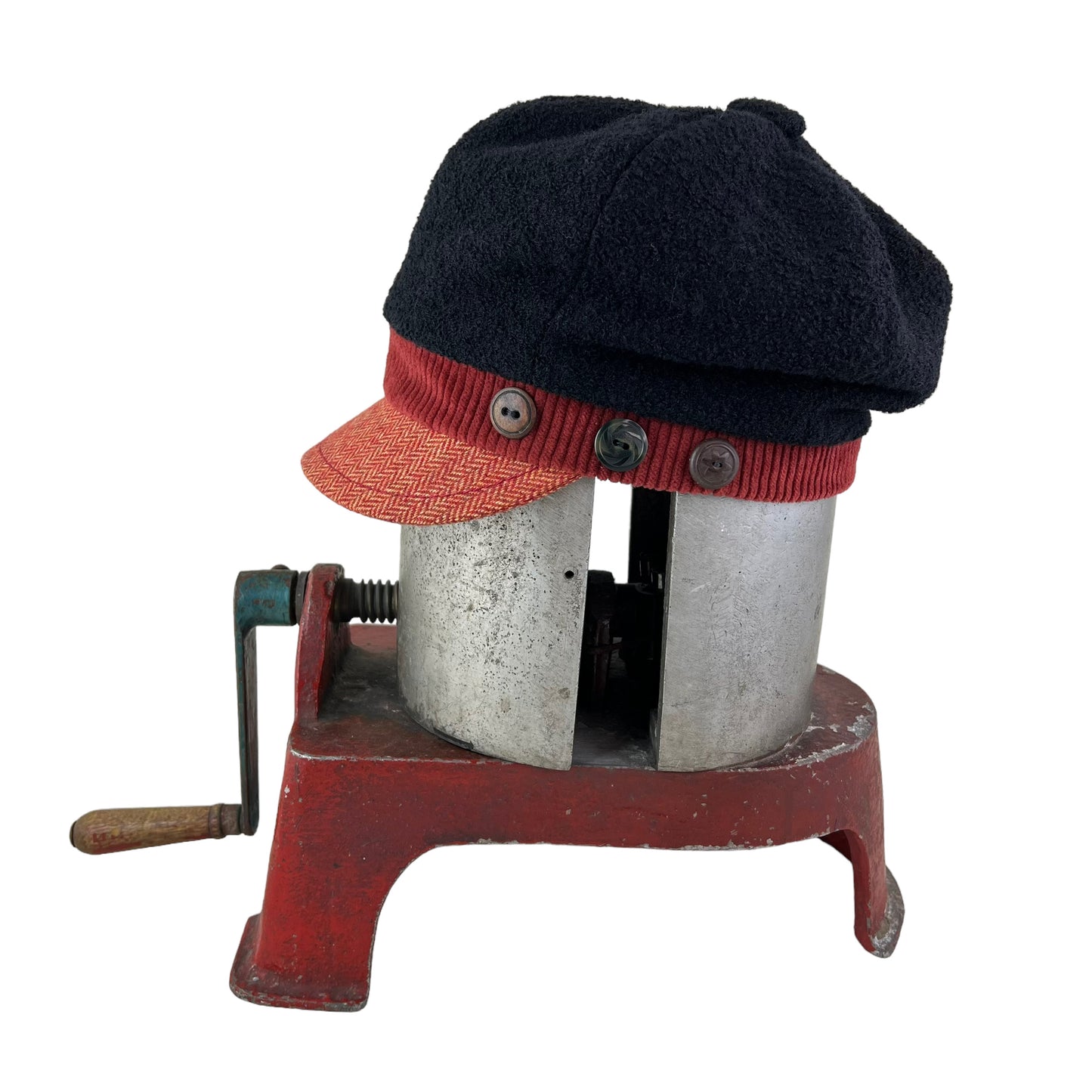 The Rowan Wool Bouclé Cap Medium Papaya Red Band Orange Peak