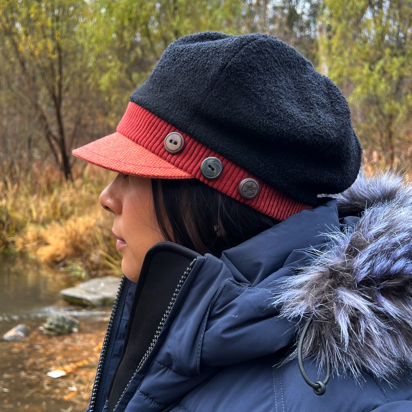 Black Papaya Red Band Orange Peak The Rowan Cap Size Medium