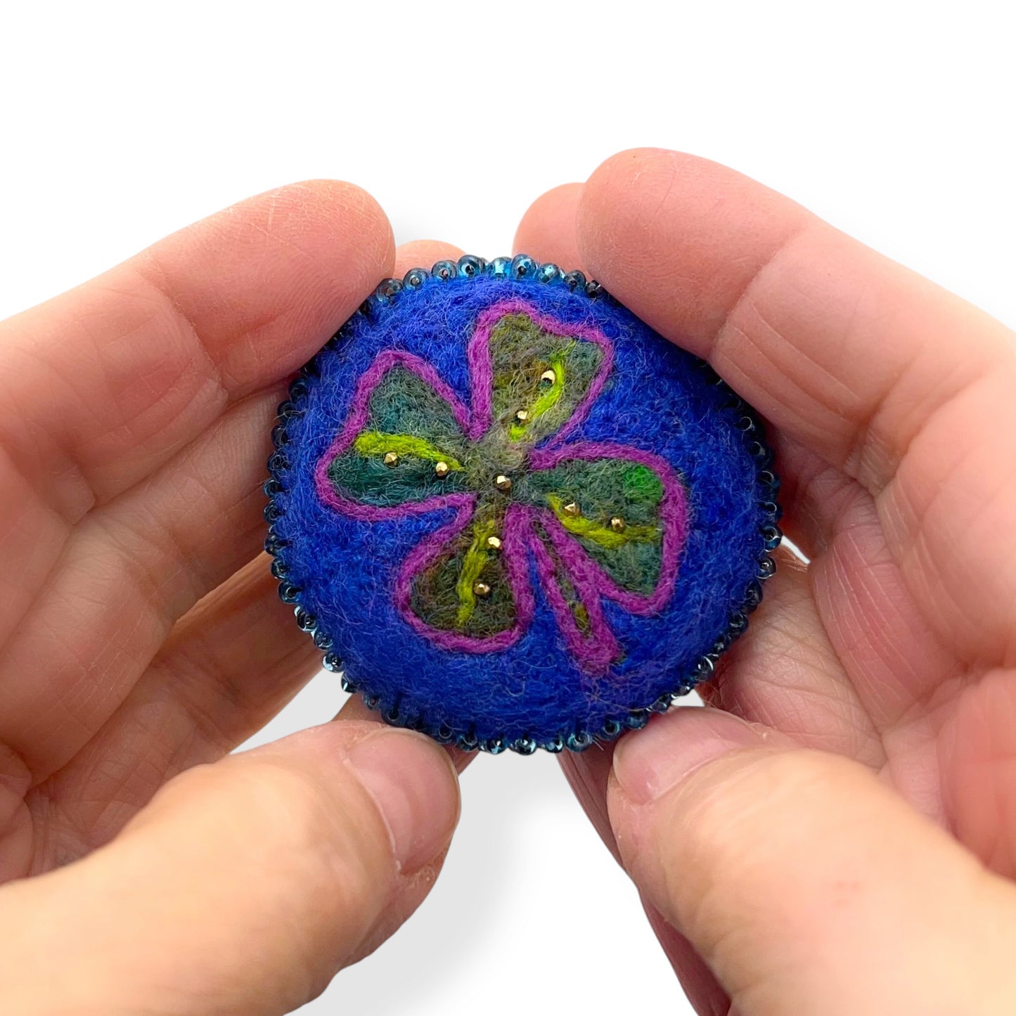 Green and Blue Shamrock Leaf Brooch edition #4