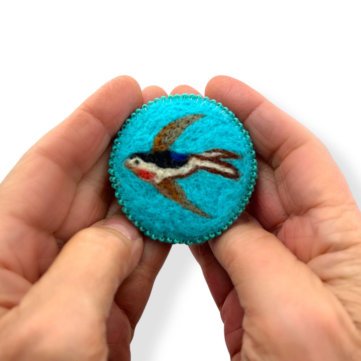 Light Blue Swallowtail Bird Brooch