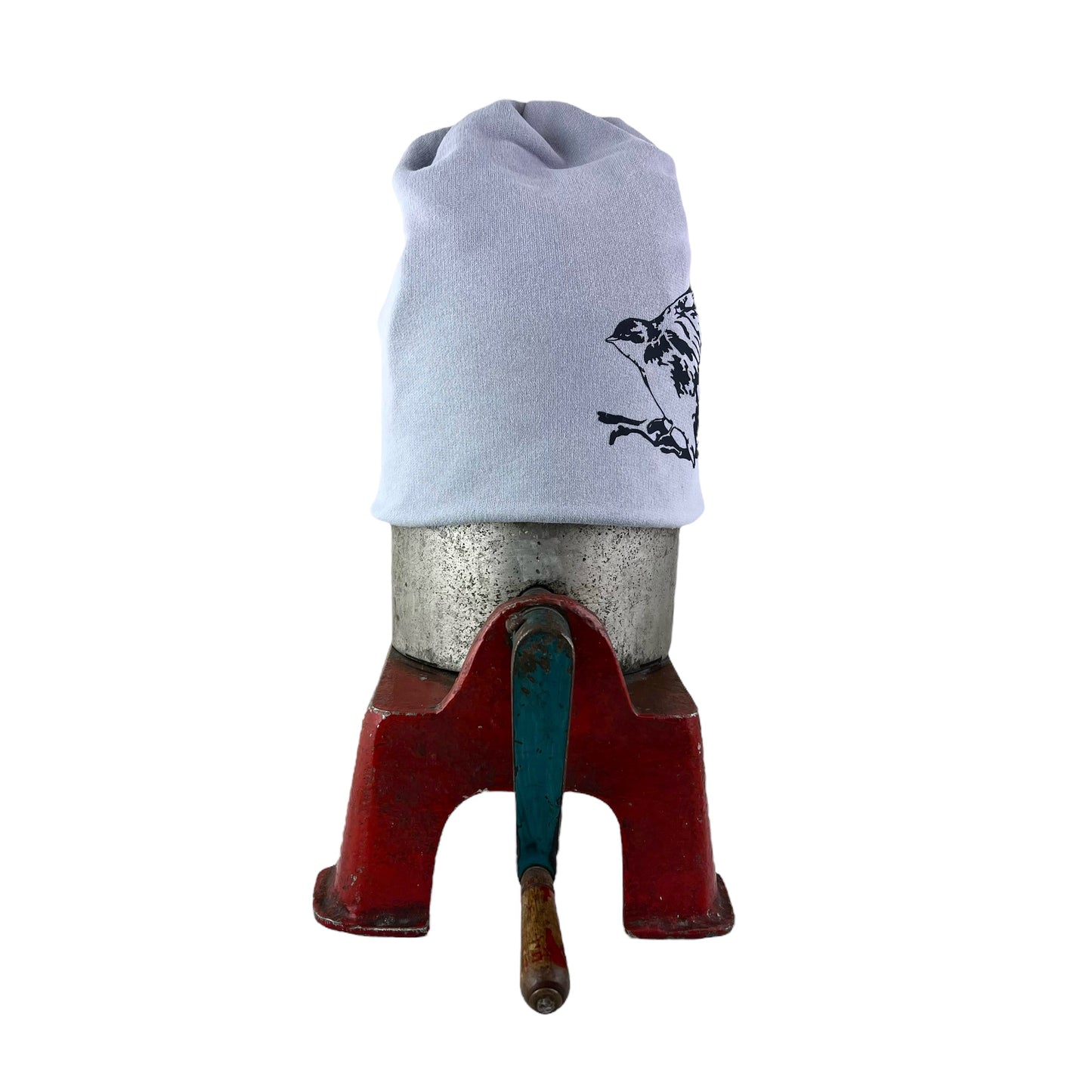 Wings Up Slouchy Bird Toque Hat Grey Blue
