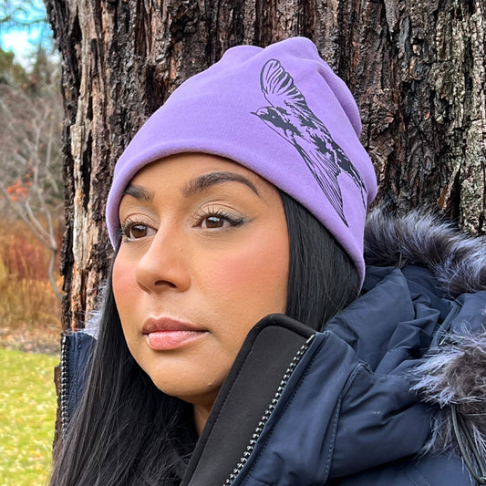 Swallowtail Slouchy Bird Toque Hat Lilac Pink