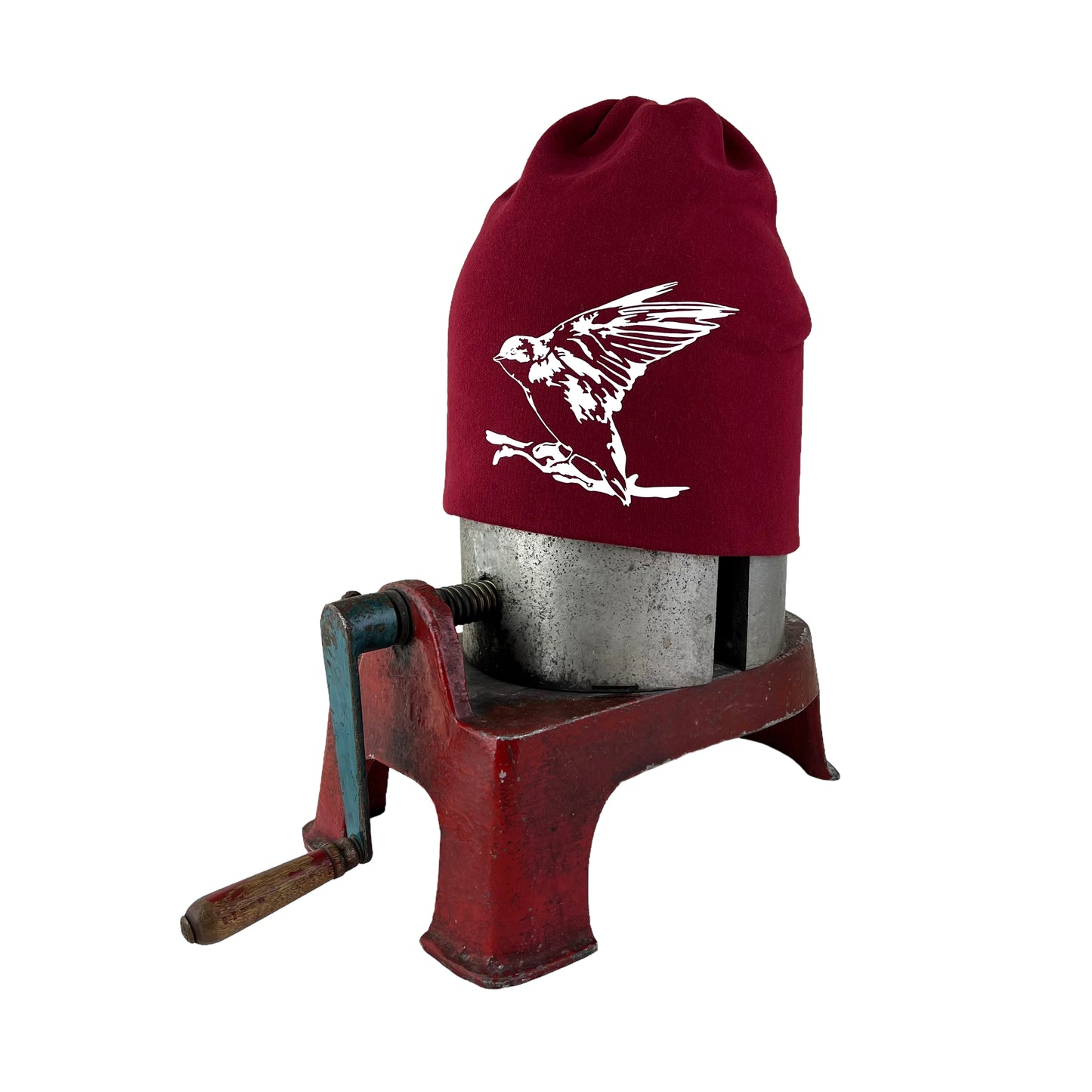 Wings Up Slouchy Bird Toque Hat Burgundy Red