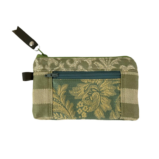 Green Patchwork TapestryZipper Card Wallet