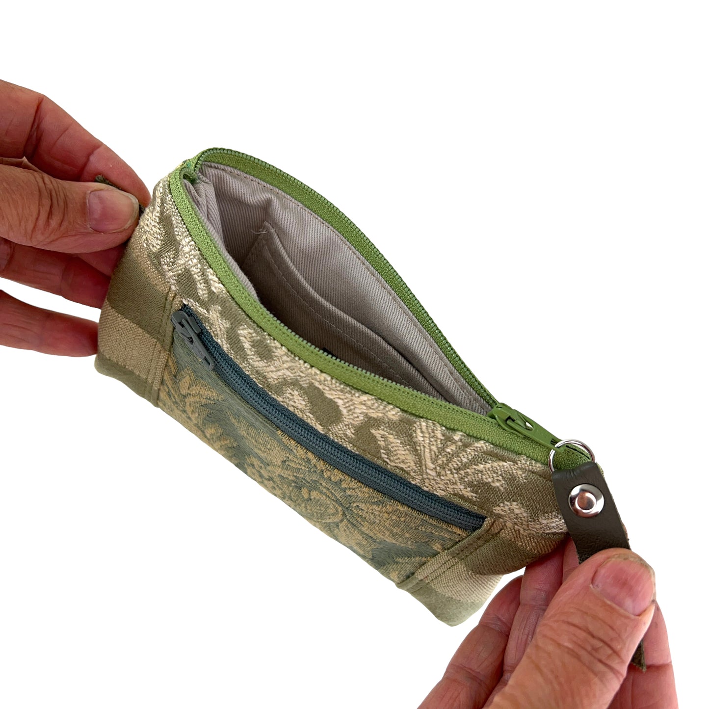 Green Patchwork TapestryZipper Card Wallet