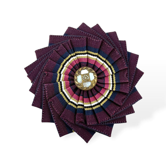Purple Pink White Gold Antique shell metal Button Cockade Ribbon Brooch edition #3