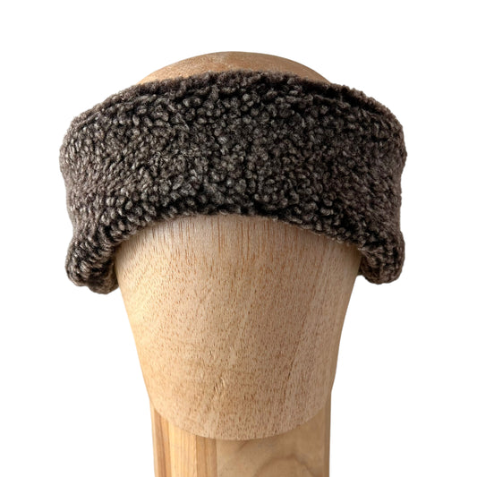 Grey Snow top Alpine Ear and Head Sheep Shearling Fur Band