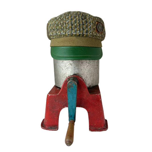 Green Gold Plaid Abbey Road Wool Cap - Medium
