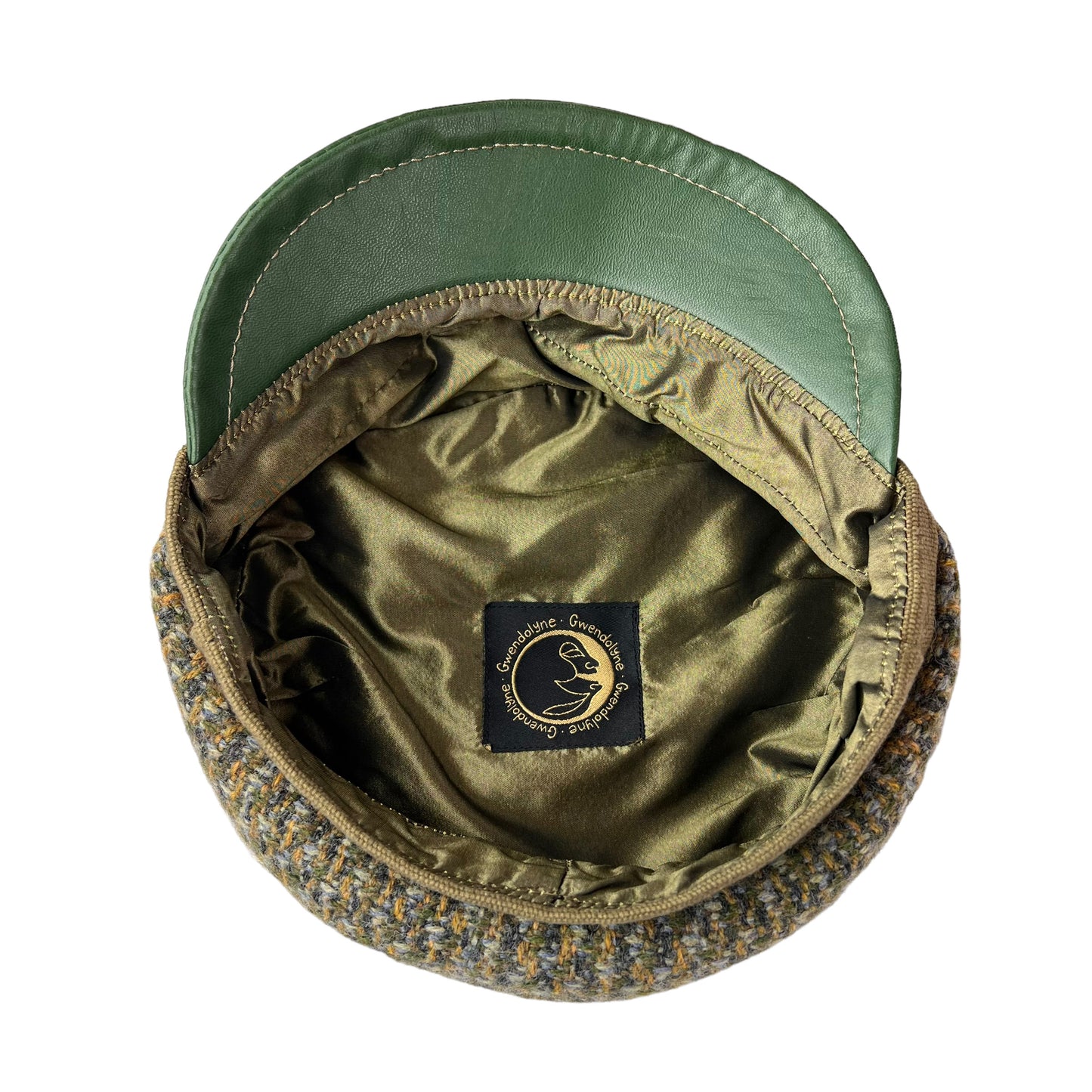Green Gold Plaid Abbey Road Wool Cap - Medium