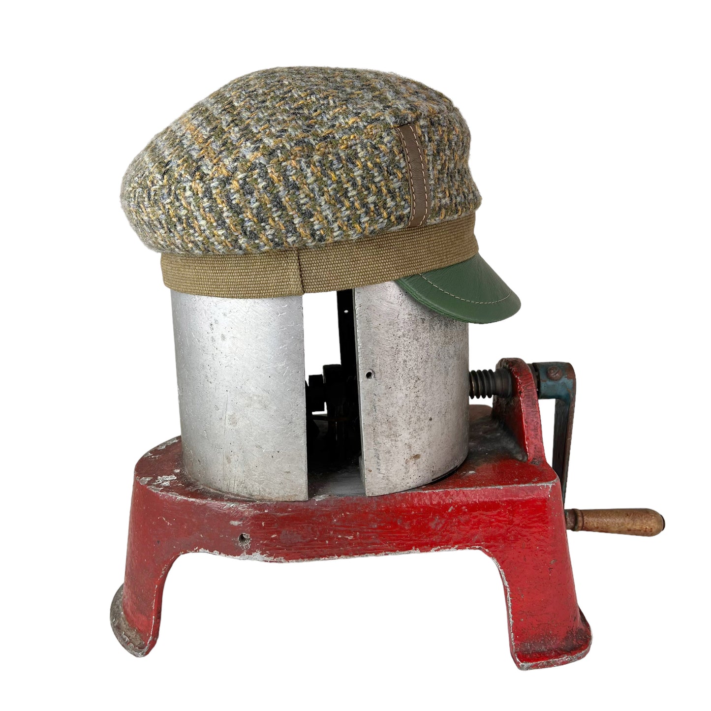 Green Gold Plaid Abbey Road Wool Cap - Medium