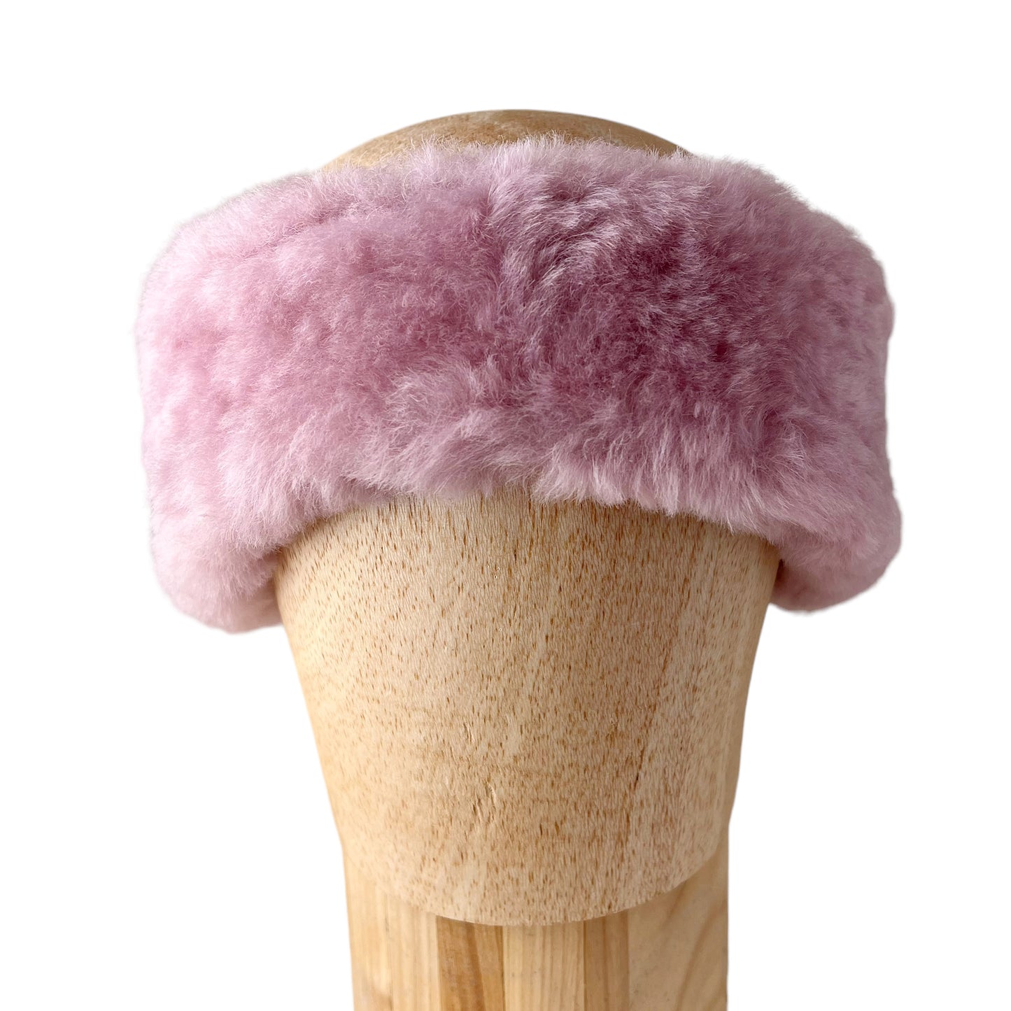 Pastel Pink Alpine Ear and Head Sheep Shearling Fur Band