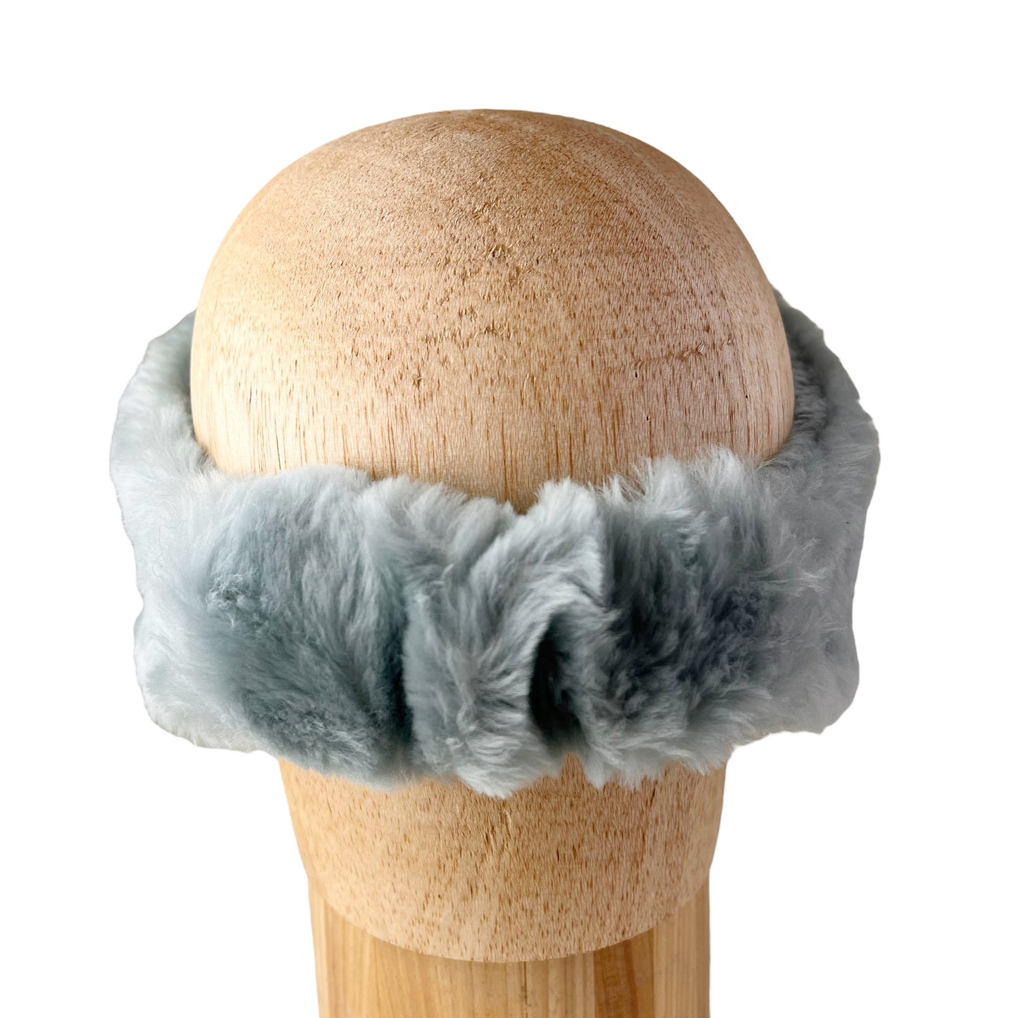 Pastel Robins Egg Blue Alpine Ear and Head Sheep Shearling Fur Band