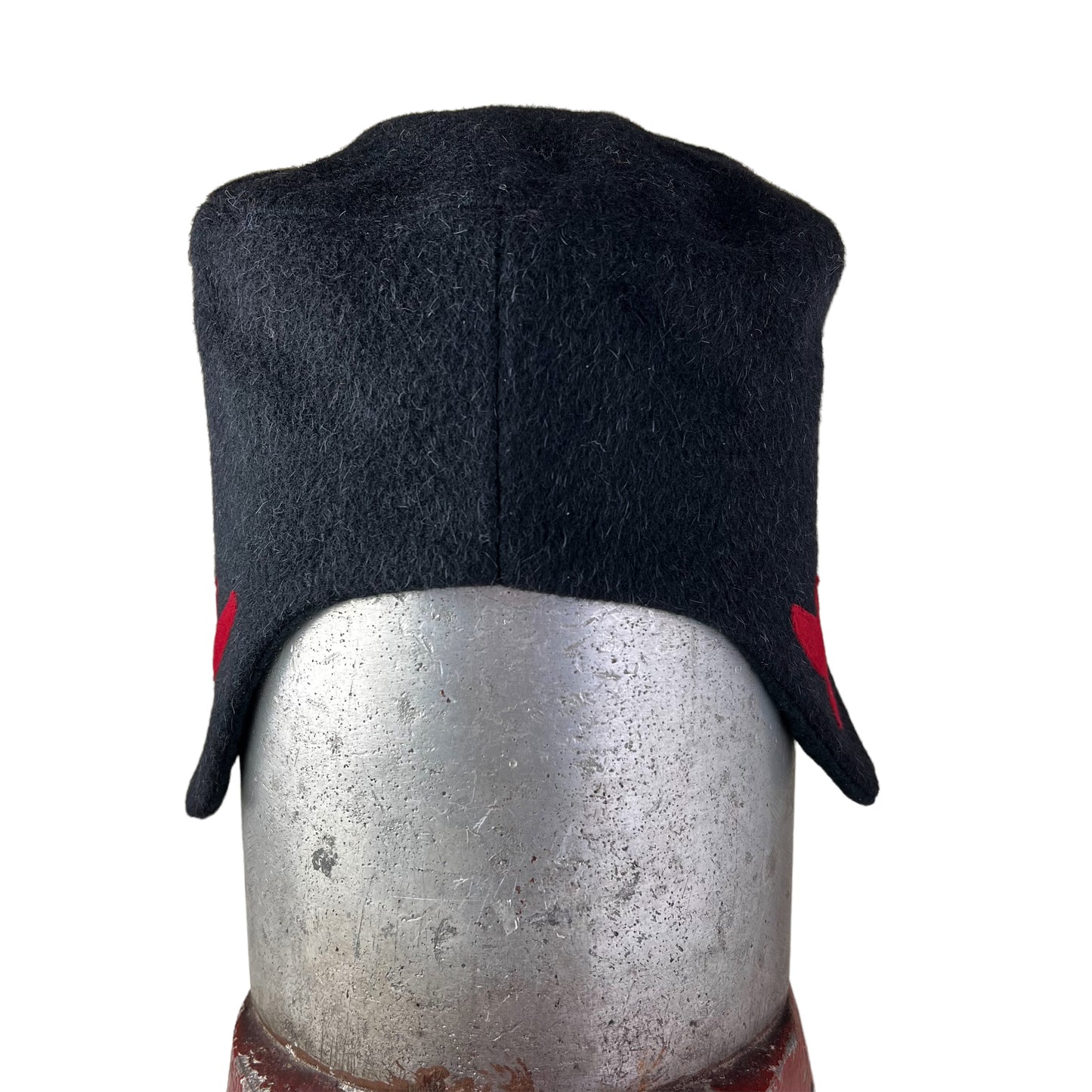 Black Amelia Wool Ear Flap Helmet Hat - Large