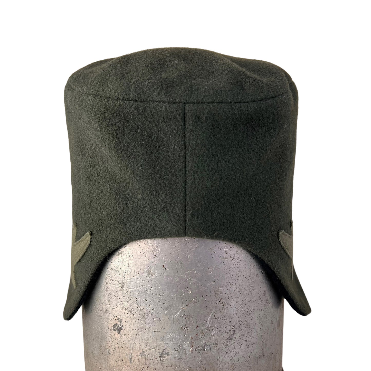 Green Amelia Wool Ear Flap Helmet Hat - Medium