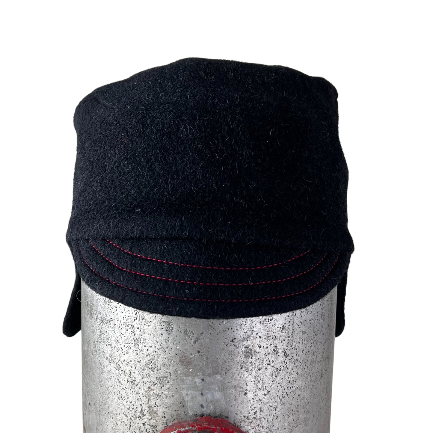 Black Amelia Wool Ear Flap Womens Helmet Hat - X Large