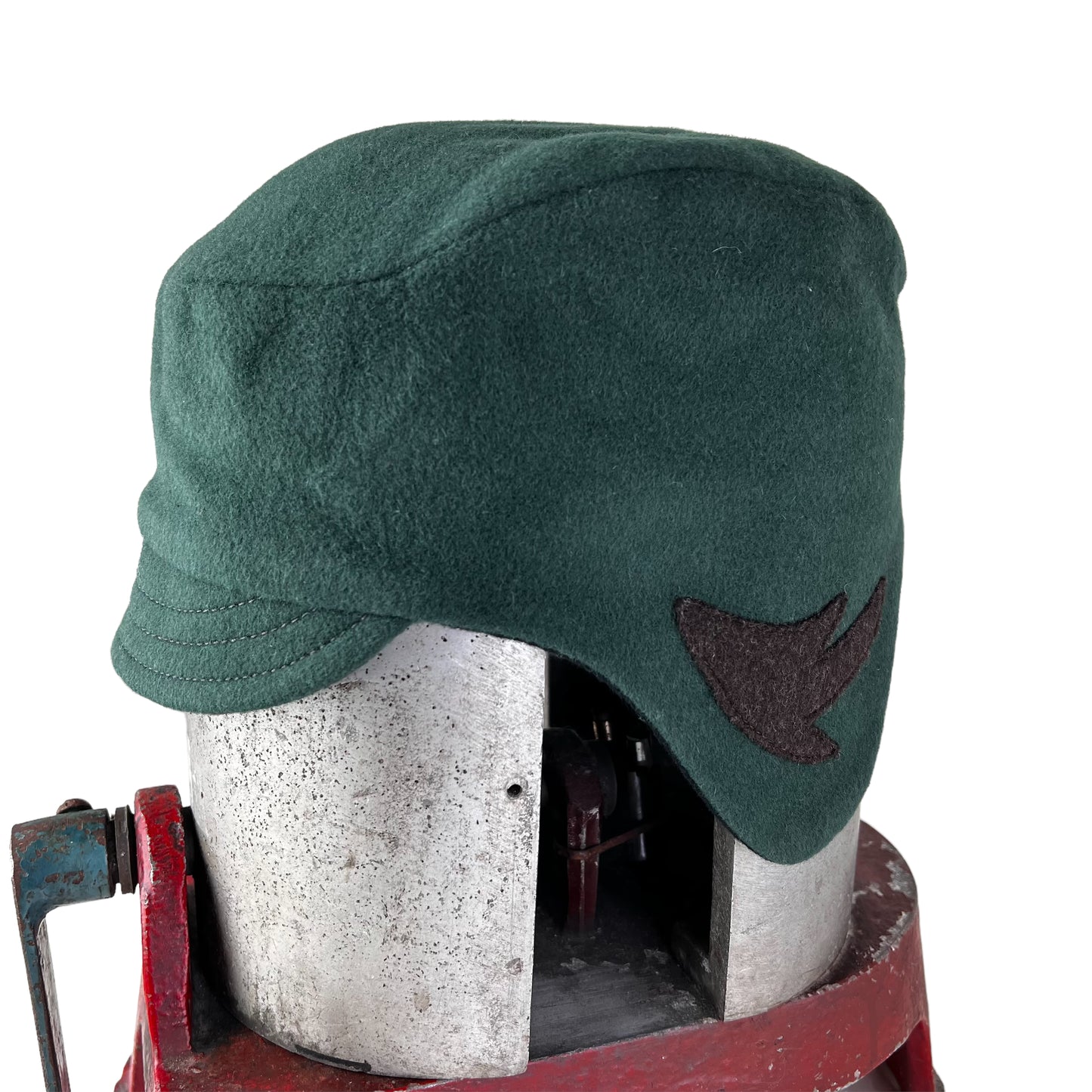 Green Amelia Wool Ear Flap Helmet Hat - X Large