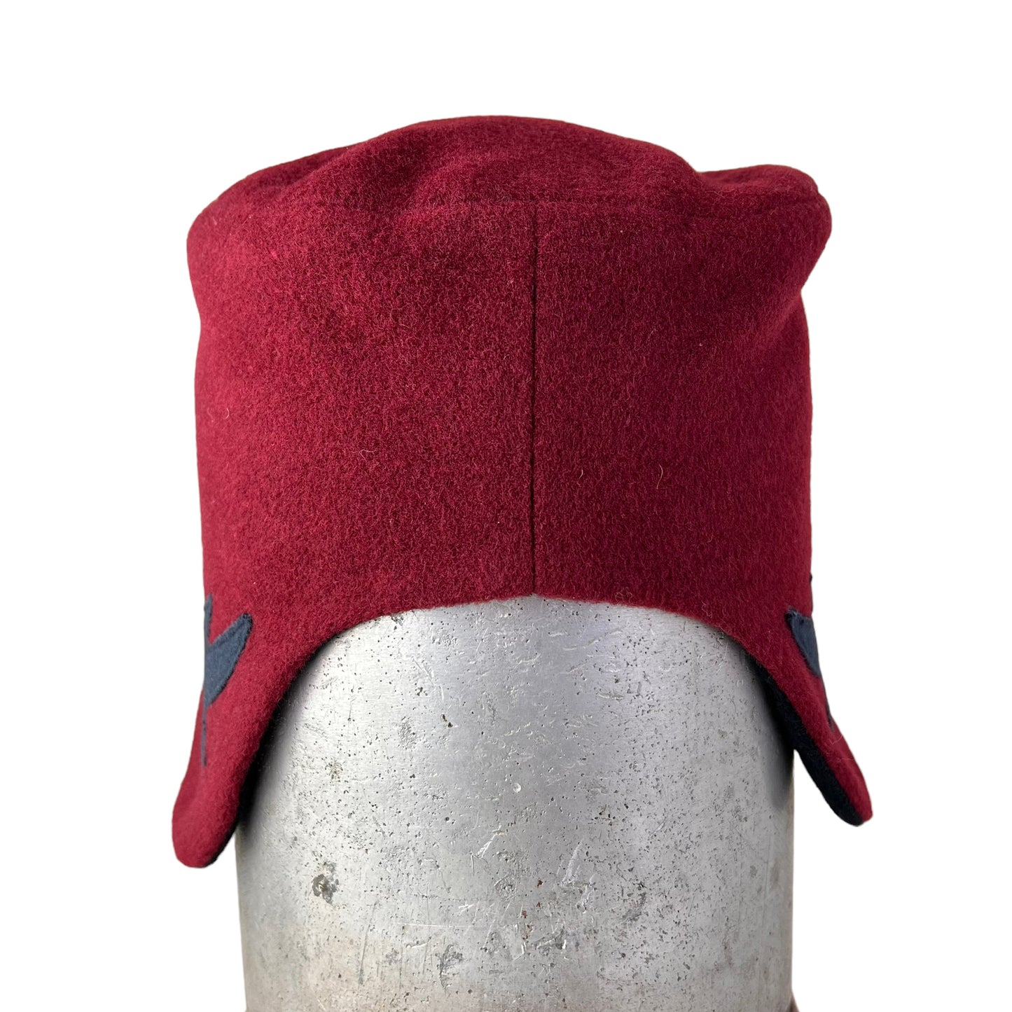 Red Amelia Wool Ear Flap Helmet Hat - Large