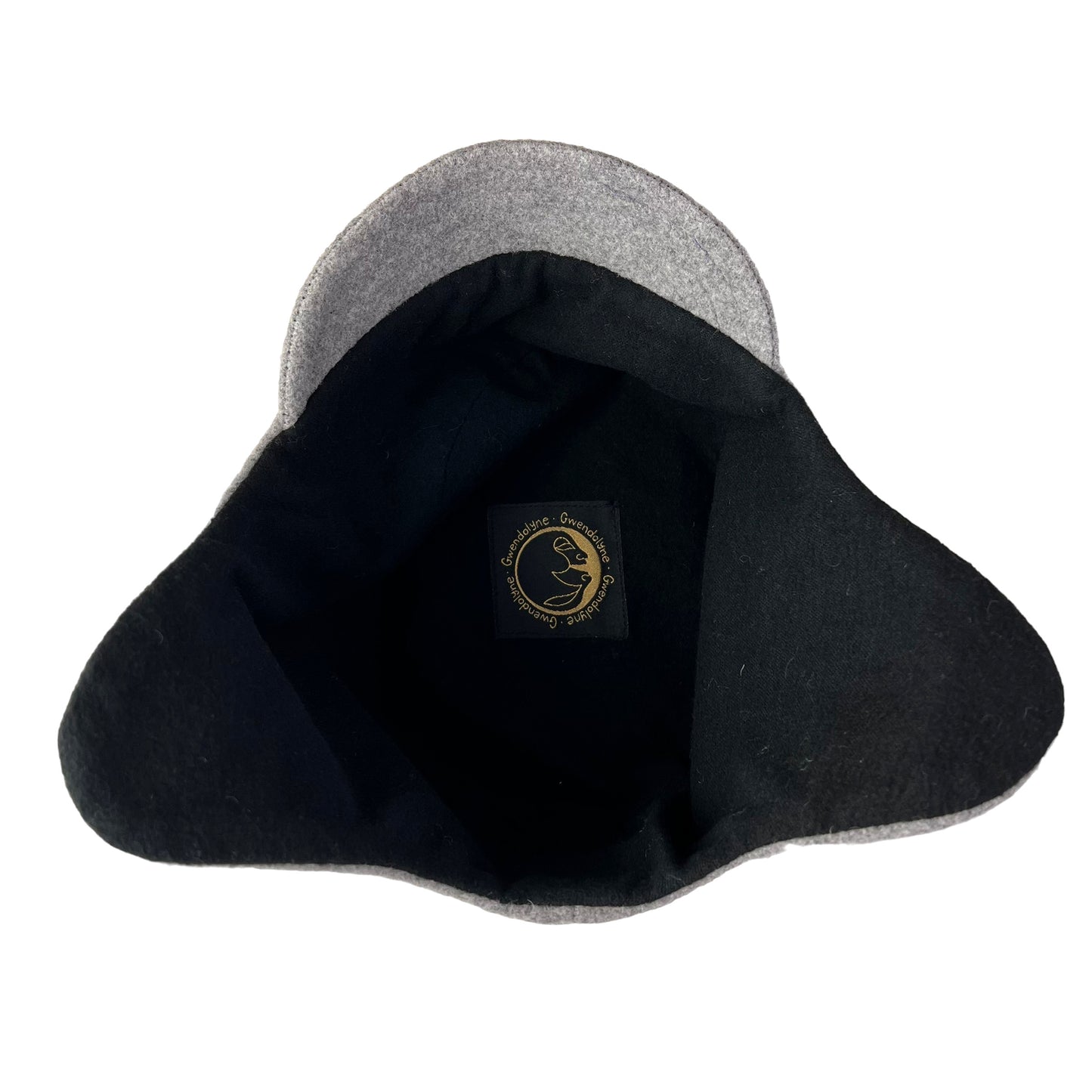 Grey Blue Amelia Wool Ear Flap Helmet Hat - Large