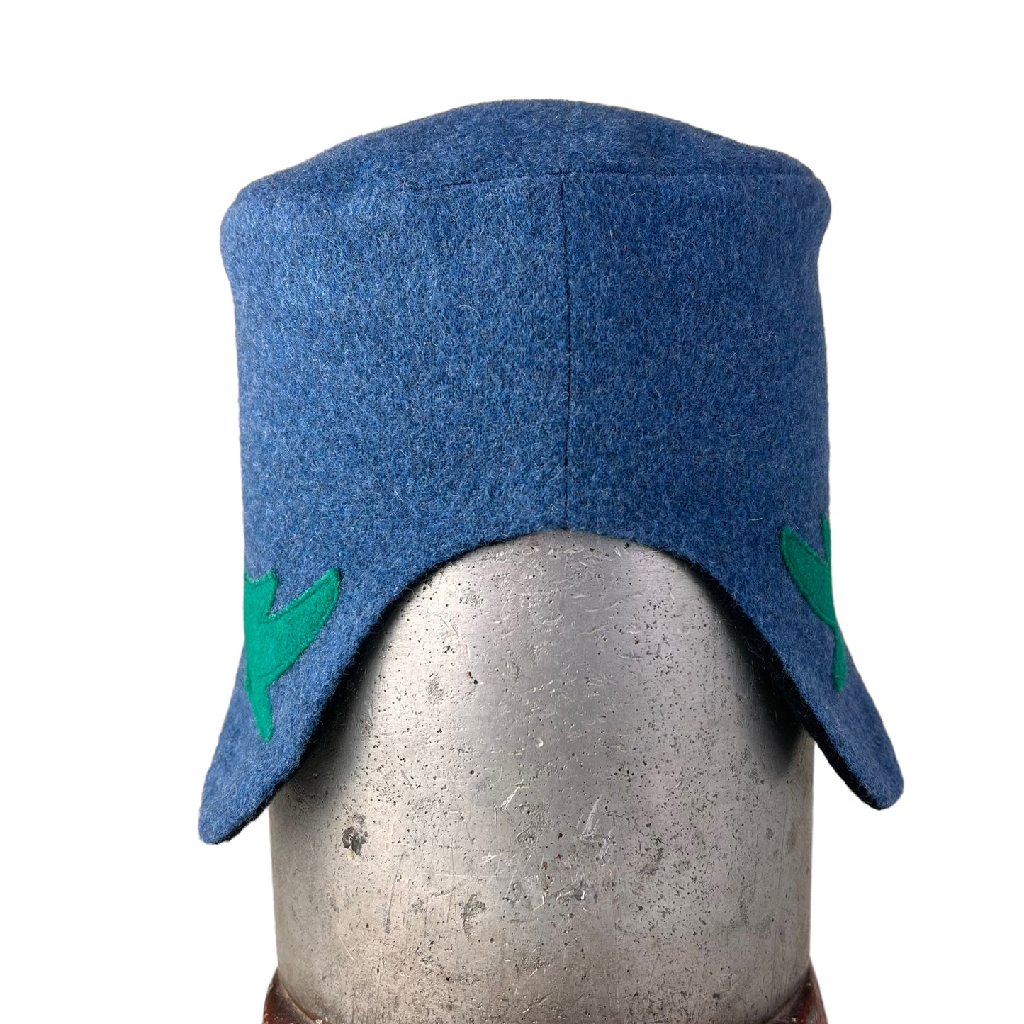 Blue Amelia Wool Ear Flap Helmet Hat - X Small