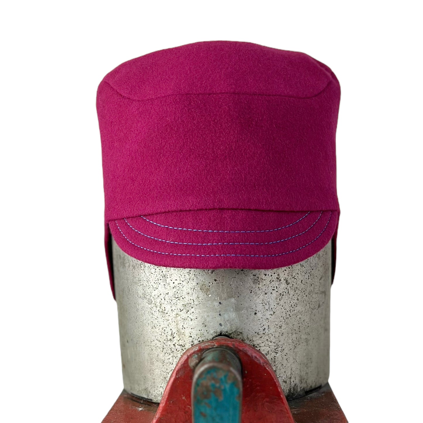 Pink Amelia Wool Ear Flap Helmet Hat - Small