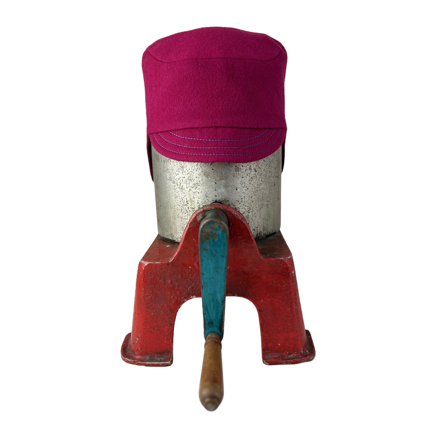 Pink Amelia Wool Ear Flap Helmet Hat - Small