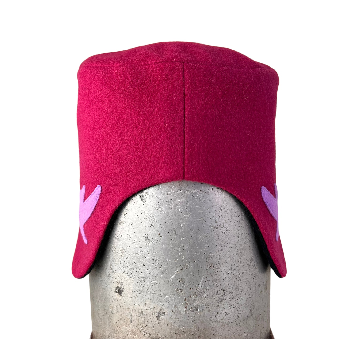 Pink Amelia Wool Ear Flap Helmet Hat - Small