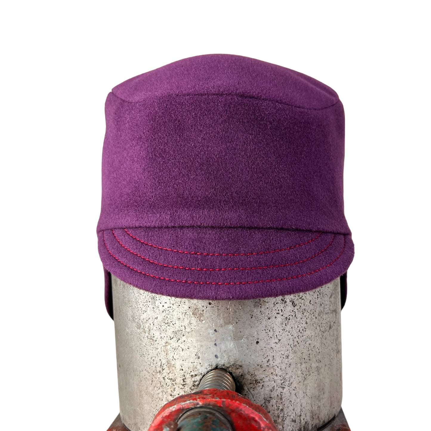 Purple Amelia Wool Ear Flap Helmet Hat - Small