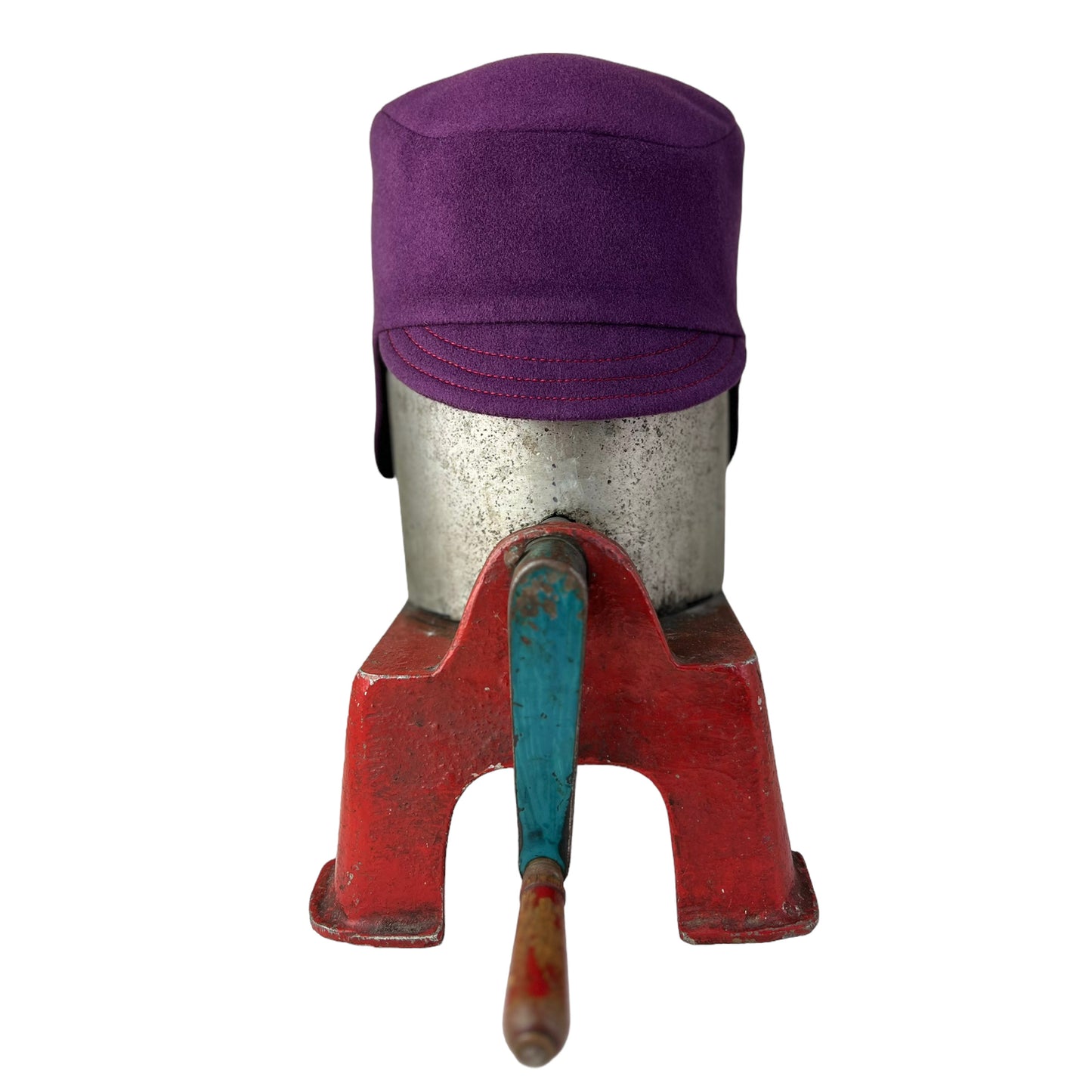 Purple Amelia Wool Ear Flap Helmet Hat - Small