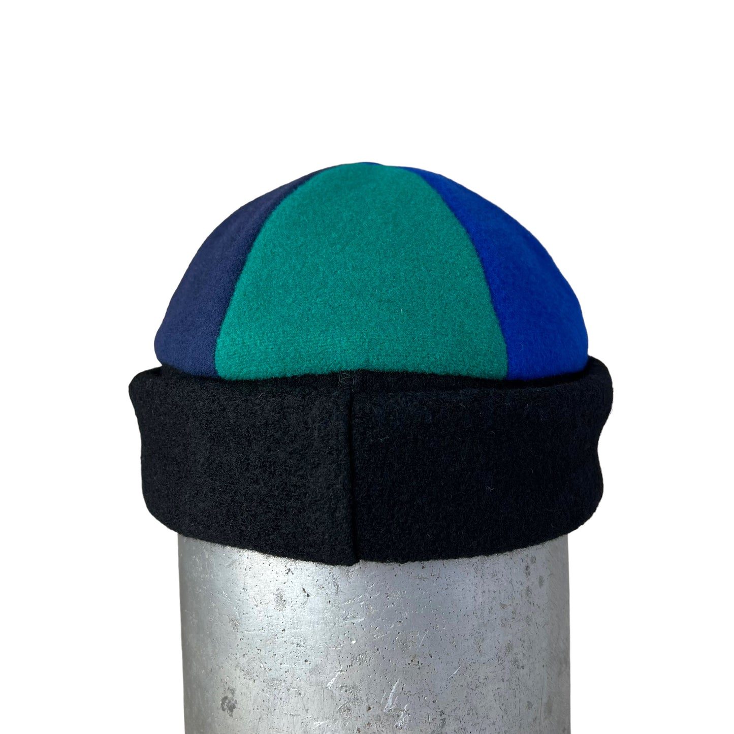 Blue Kelly Green Black Beanie Wool Cap Slouchy Toque - Small