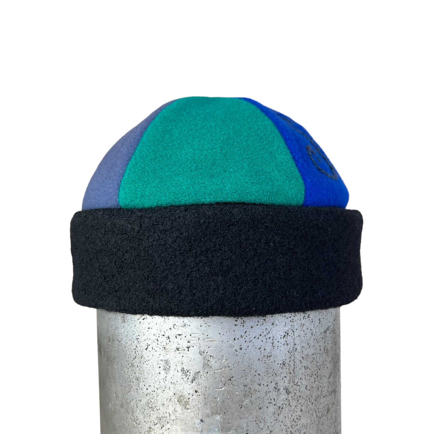 Blue Kelly Green Black Beanie Wool Cap Slouchy Toque - Small