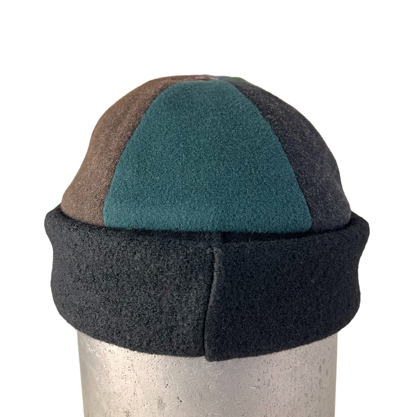 Blue Brown Green Beanie Wool Cap Slouchy Toque - Large
